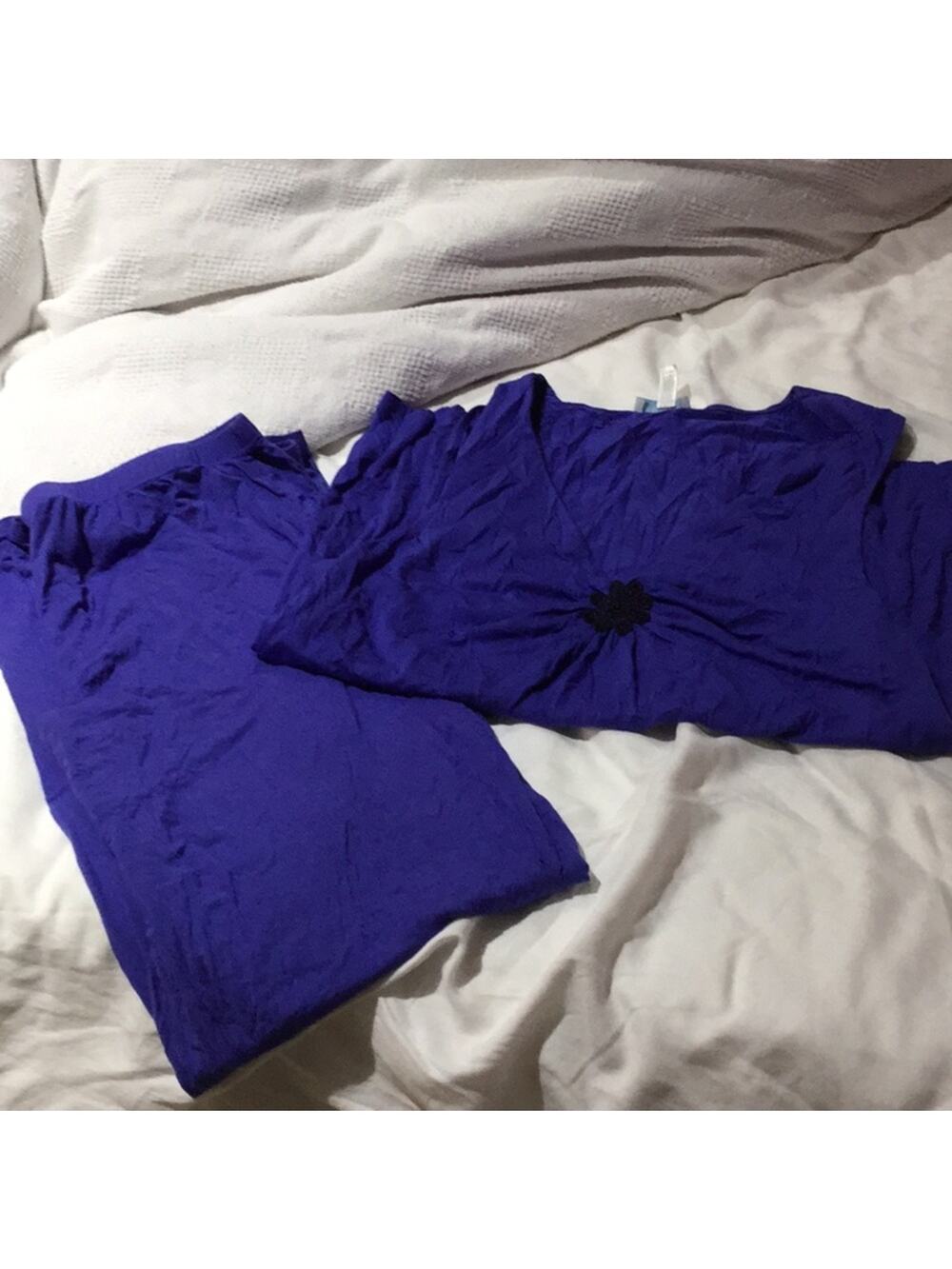 On gossamer L blue pajamas with black detail nwot